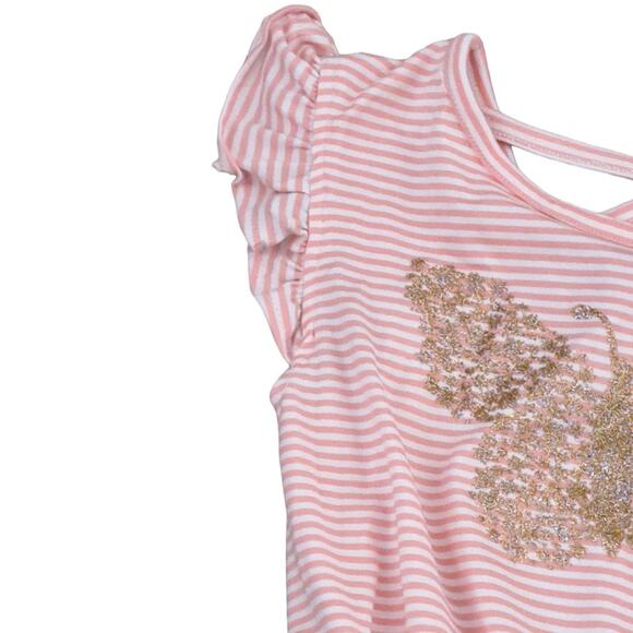 2 For $5 Sale Limited Too Pink And White Striped Butterfly Romper Size 8 - Picture 3 of 11